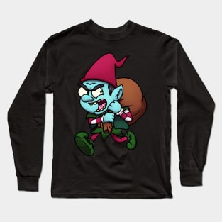 Evil Christmas Elf Stealing Presents Long Sleeve T-Shirt